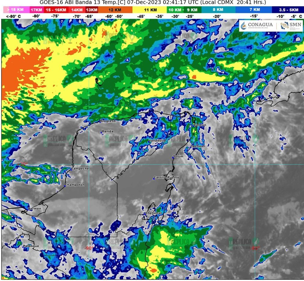 Lluvias aisladas en Quintana Roo