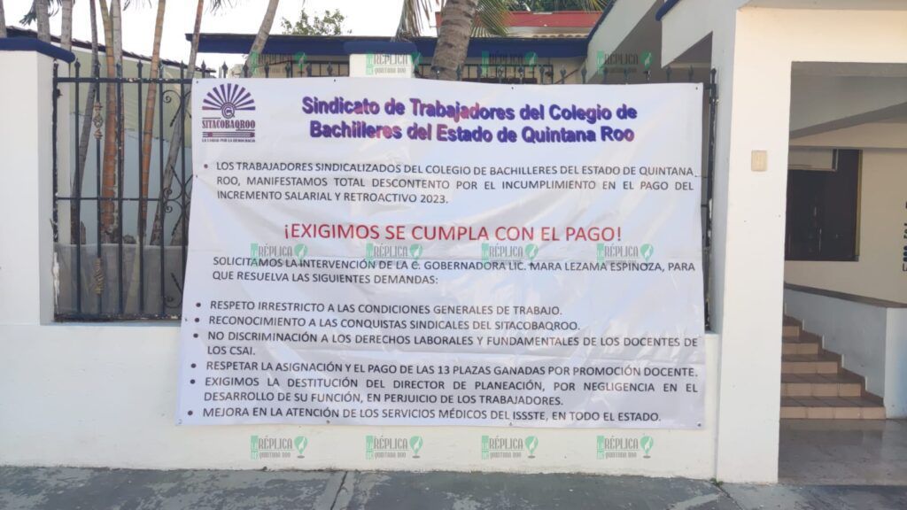 Sindicalizados del Cobach suspenden temporalmente paro y marchas en Quintana Roo