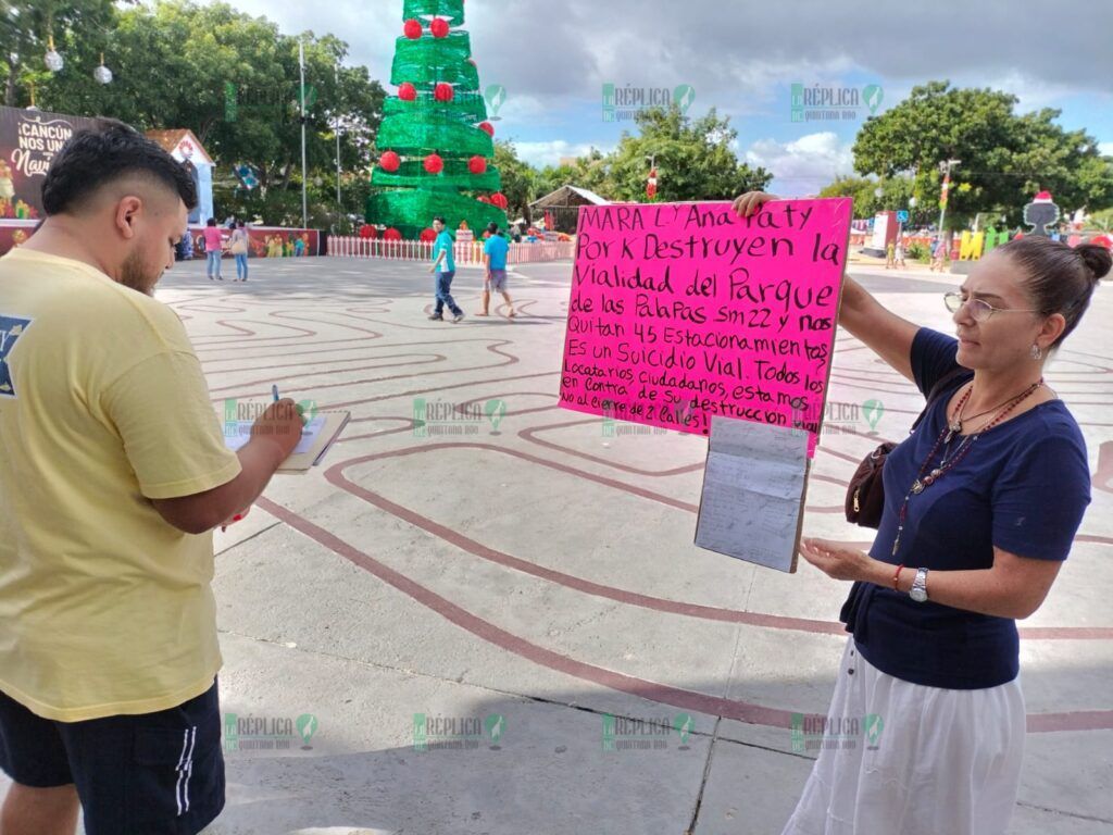 Protestan vecinos de la Supermanzana 22 en Cancún por cierre de calles