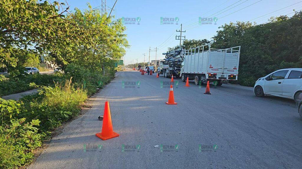 Genera intenso tráfico obra de ampliación de la avenida Chac Mool de Cancún 
