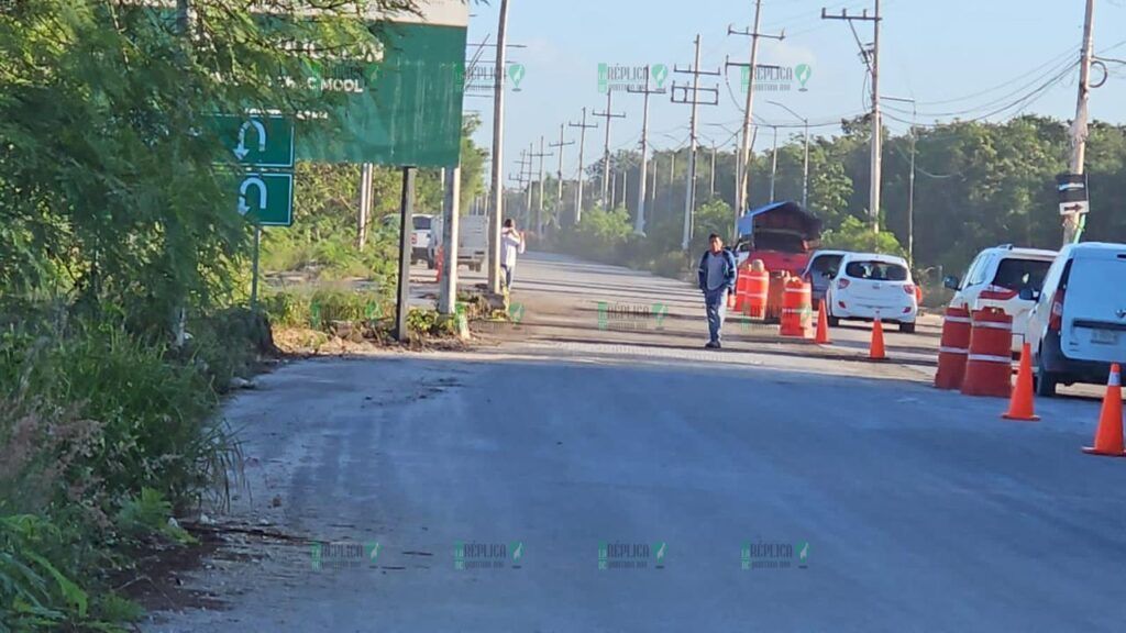 Genera intenso tráfico obra de ampliación de la avenida Chac Mool de Cancún 
