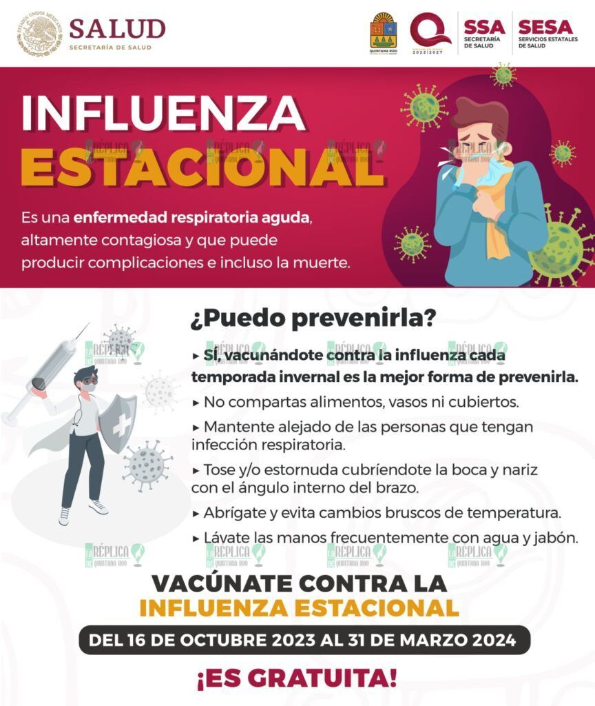 Recomienda SESA vacunarse contra influenza y COVID-19