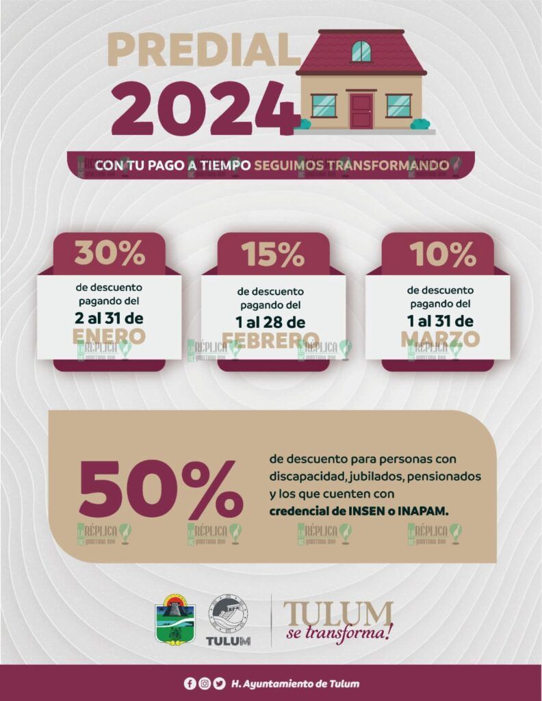 Tú transformas Tulum: Aprovecha el pago en línea del Impuesto Predial 2024 y descuentos vigentes