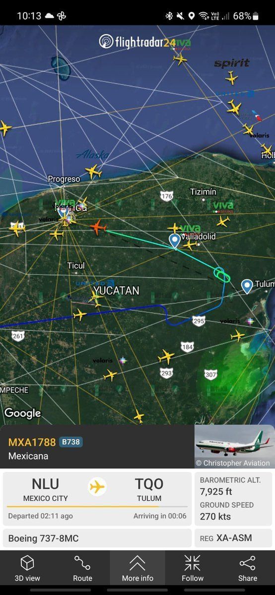Desvían a Mérida vuelo inaugural de Mexicana al aeropuerto de Tulum, por banco de niebla
