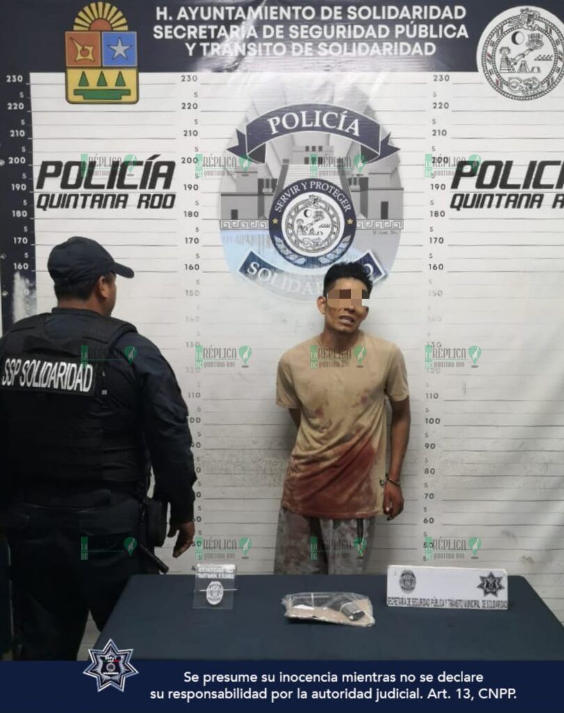 Policía municipal detiene a cuatro y asegura narcóticos en Solidaridad