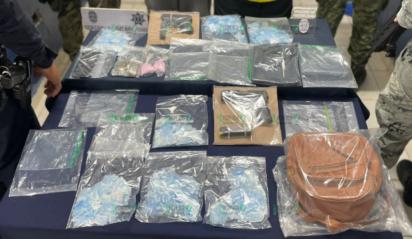 Asegura Policía Municipal armas de fuego y narcóticos en Solidaridad
