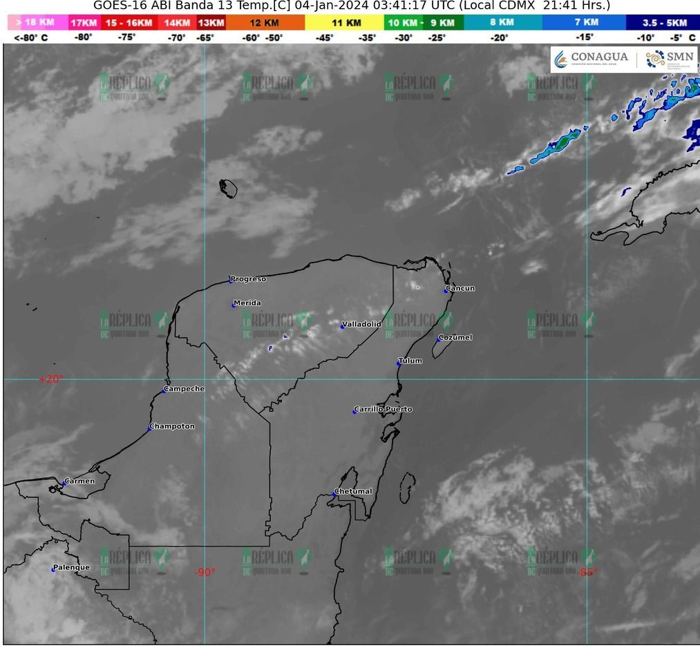 Ambiente medio nublado en Quintana Roo