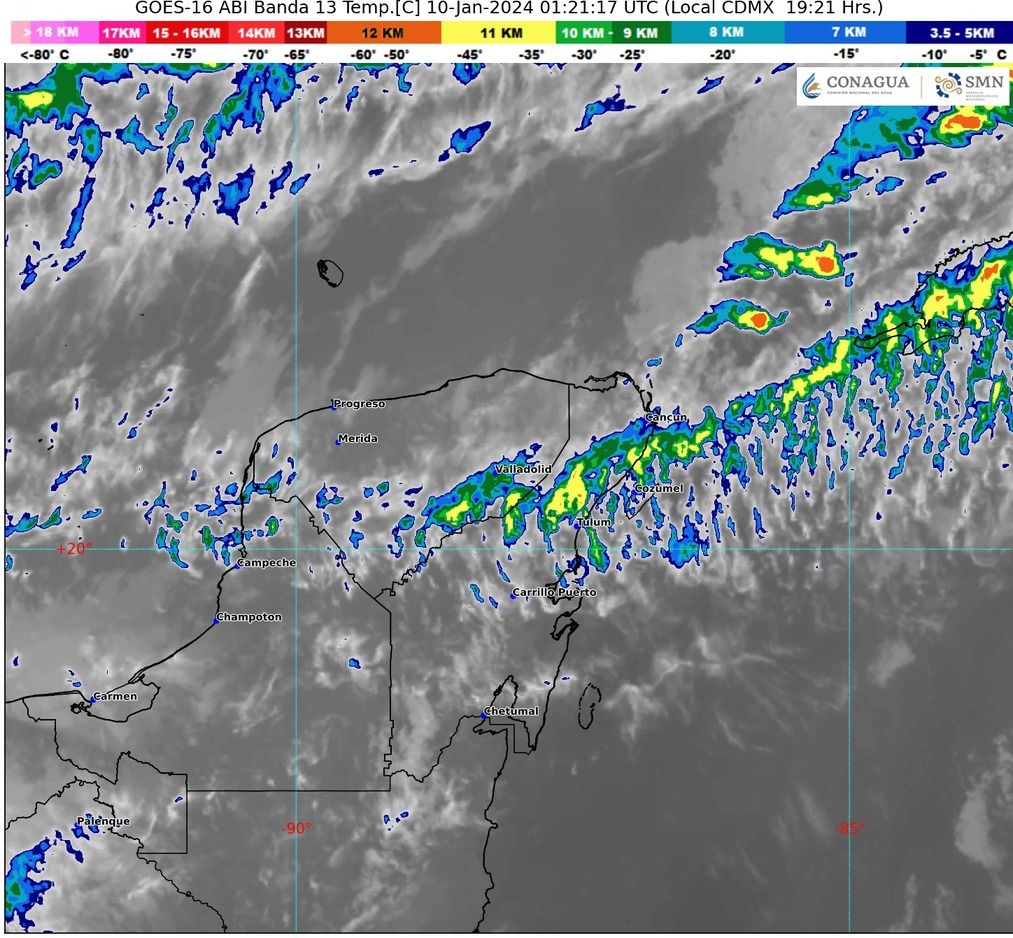 Lluvias aisladas en Quintana Roo para este miércoles