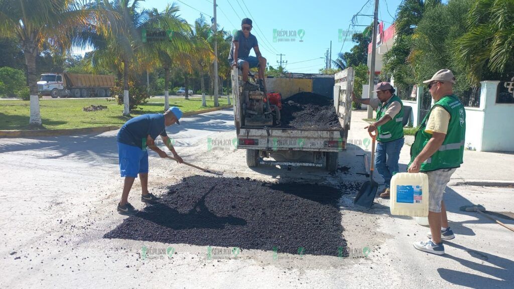 Intensifica gobierno de Puerto Morelos la rehabilitación de vialidades