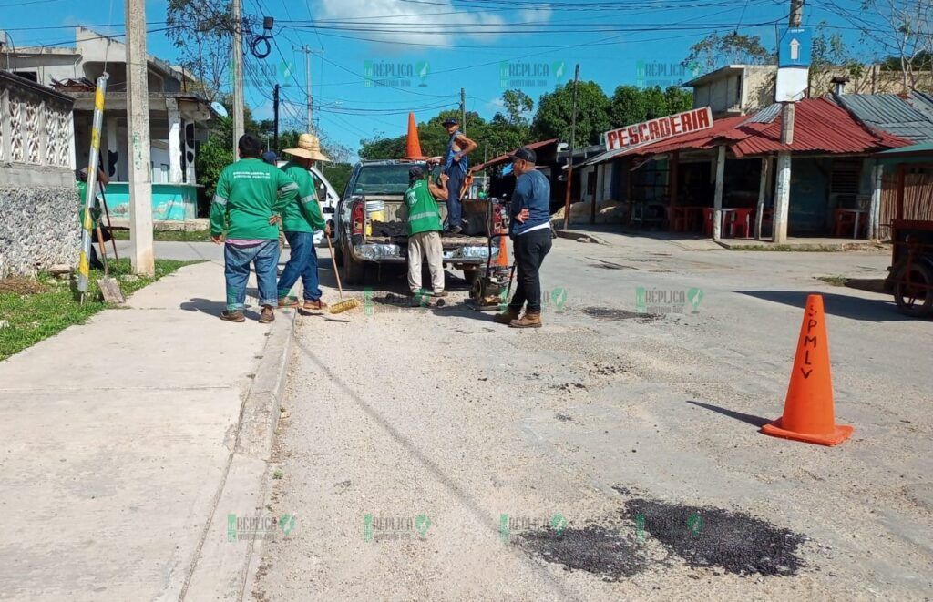 Intensifica gobierno de Puerto Morelos la rehabilitación de vialidades