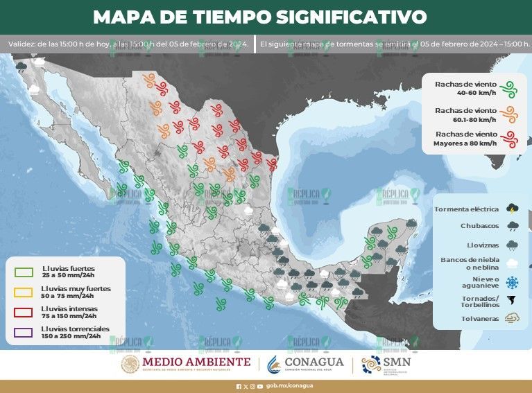 Para la Península de Yucatán habrá cielo medio nublado con probabilidad lluvias aisladas en Campeche, Yucatán y Quintana Roo; el ambiente será templado p