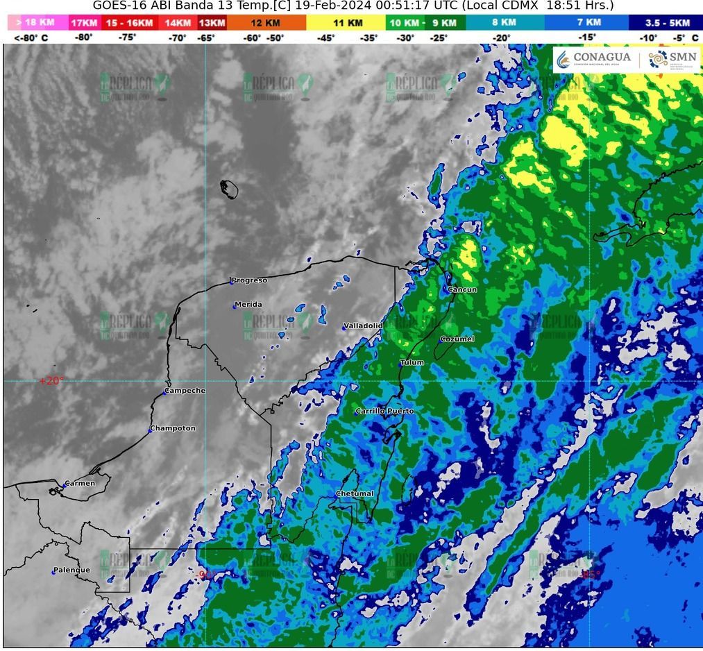 Lluvias aisladas en Quintana Roo