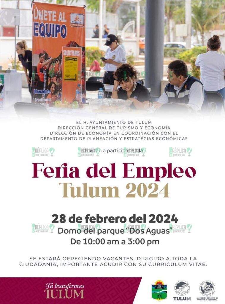 Anuncian Feria del Empleo Tulum 2024