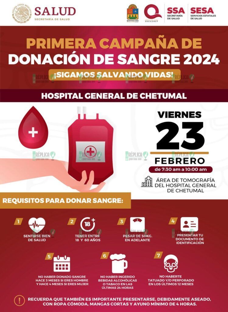 Invita SESA a “Primera Campaña de Donación de Sangre 2024”