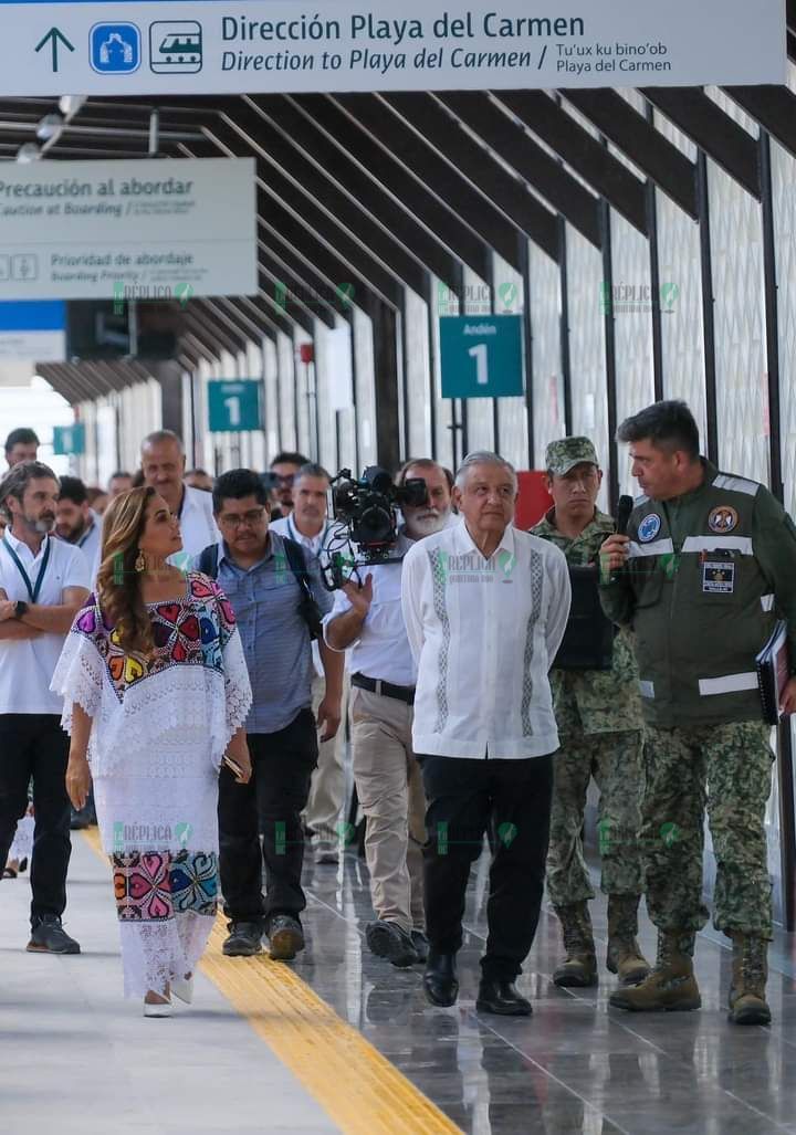 Realizan inauguración ‘exprés’ de la estación del Tren Maya en Puerto Morelos