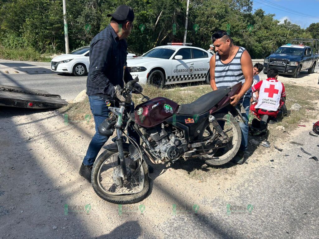 Una lesionada, saldo de choque entre motociclistas en Playa del Carmen