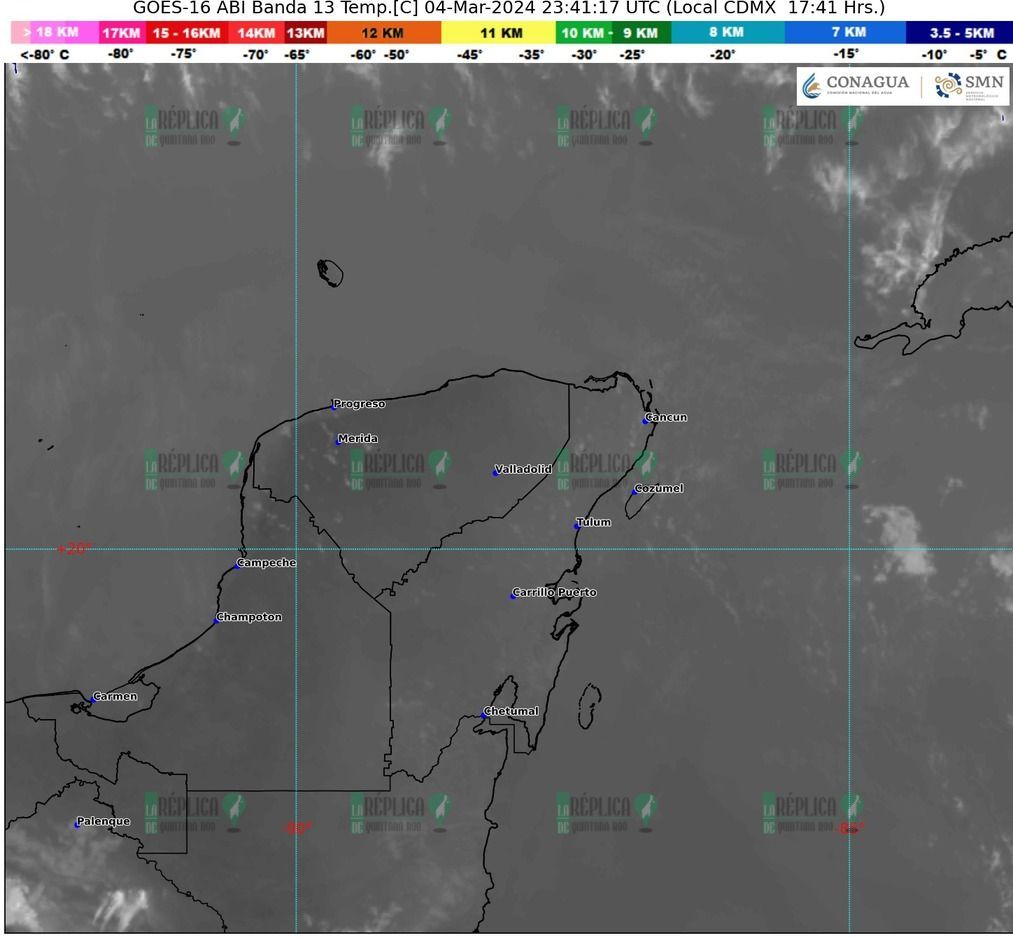 Lluvias aisladas en Quintana Roo