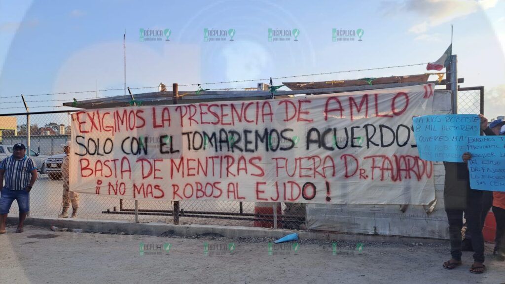 Bloquean ejidatarios de Chunyaxche obras del Tren Maya; acusan al gobierno federal de incumplir acuerdos