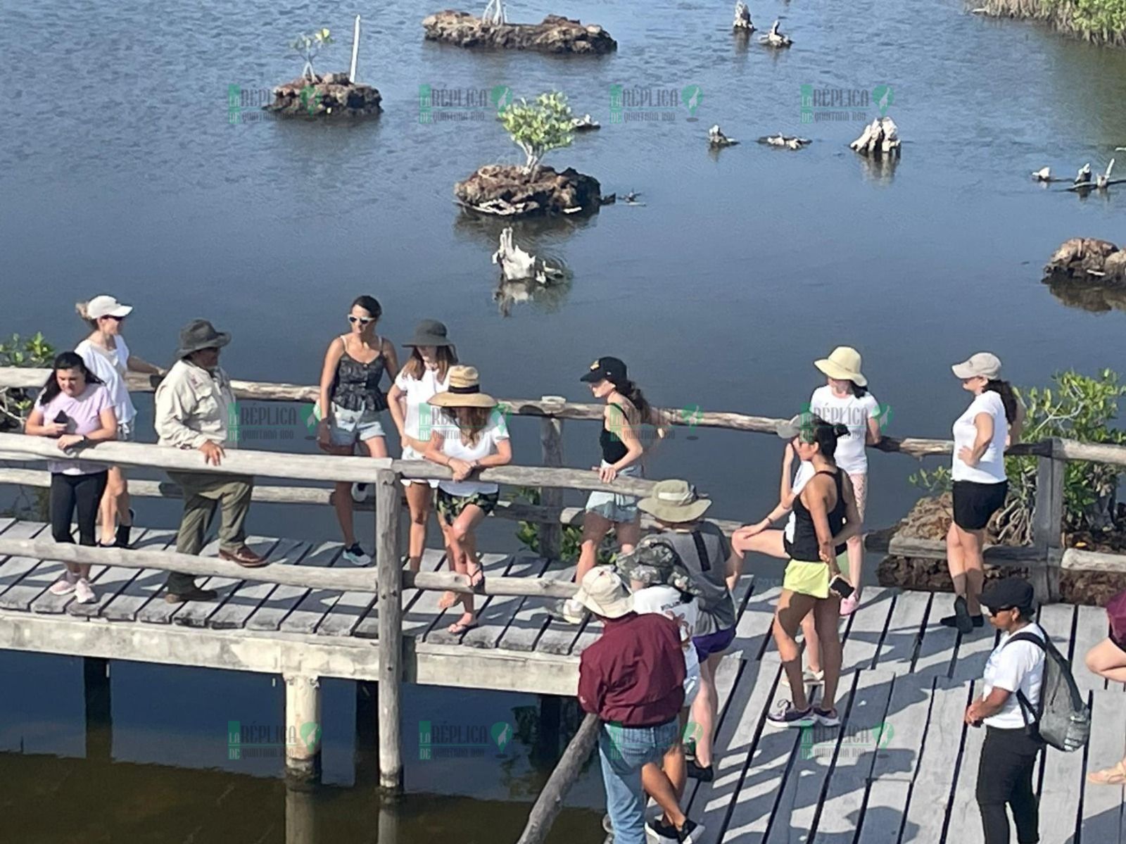 Grupo ambiental internacional “Planet Patrol” visita Punta Sur para conocer los trabajos de restauración de manglar