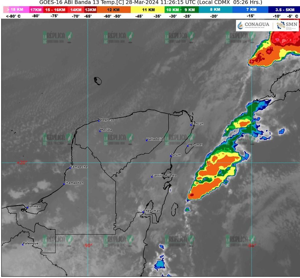 Chubascos y calor para Quintana Roo