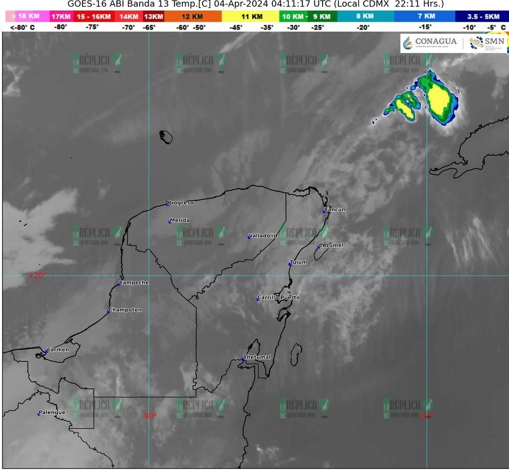 Avisa SMN sobre lluvias fuertes en Quintana Roo