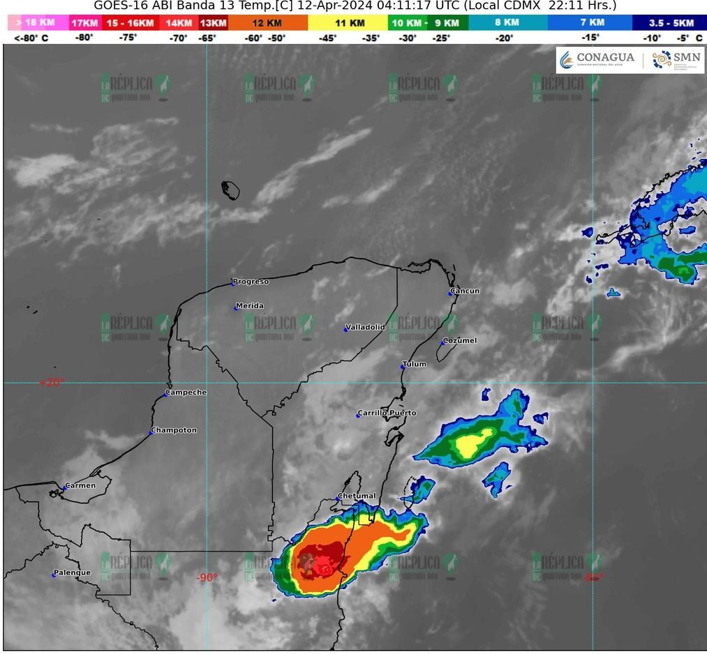 Podría haber lluvias con descargas eléctricas en Quintana Roo