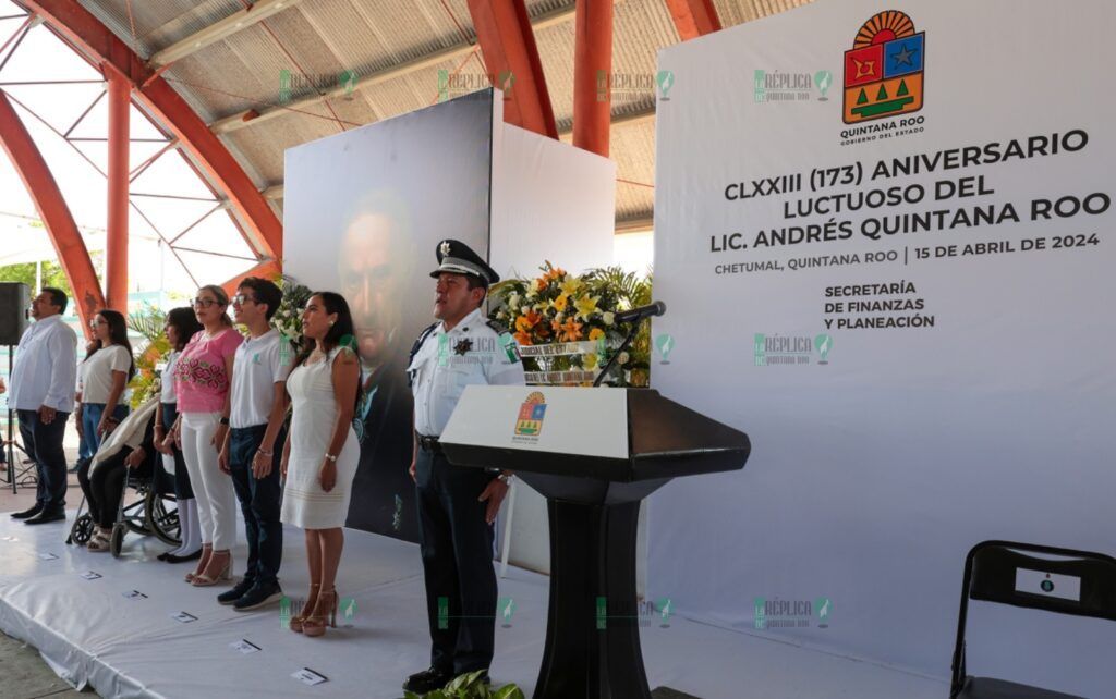 Conmemoran en Chetumal el 173 aniversario luctuoso de don Andrés Quintana Roo