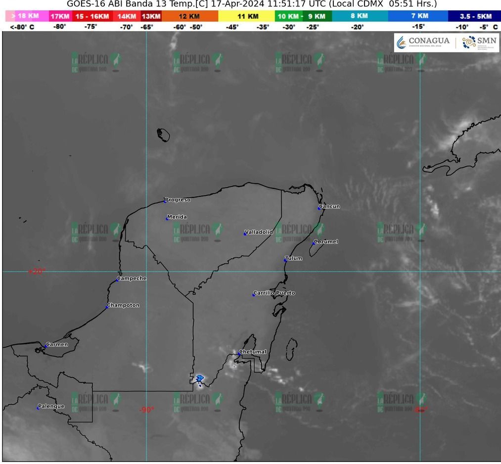 Pronostica SMN lluvias aisladas para Quintana Roo