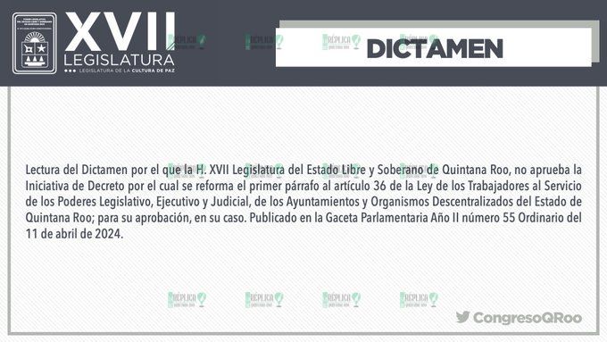 Desecha Congreso del Estado decretos para modificar Ley de Trabajadores