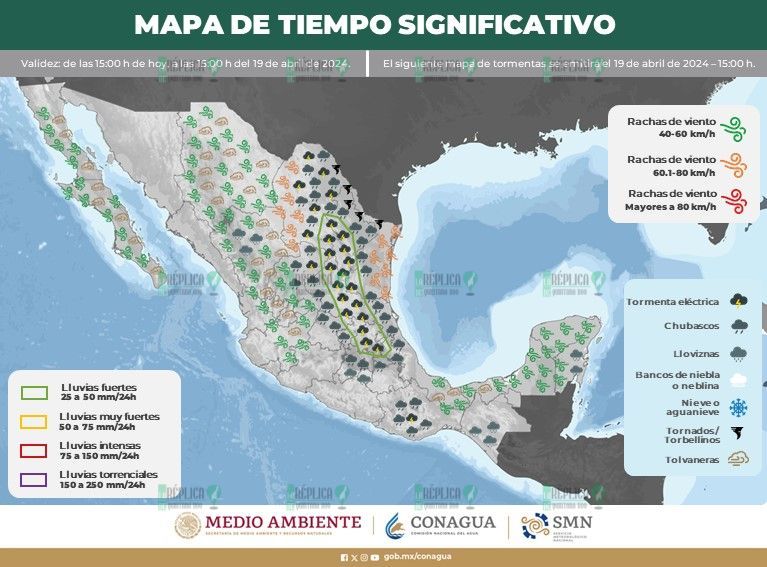 Probabilidad de lluvias en Quintana Roo