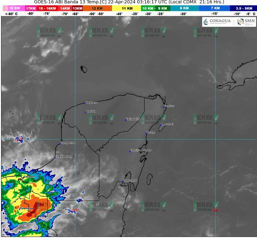 Calor y cielo despejado en Quintana Roo