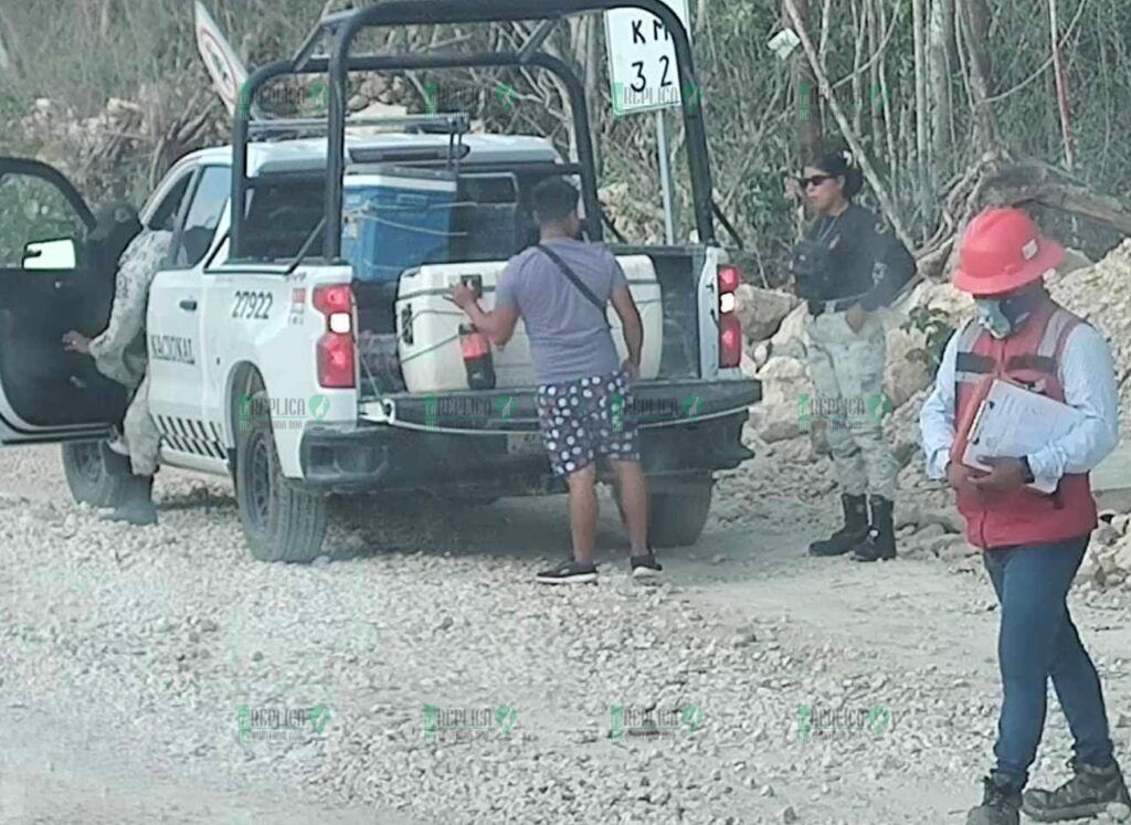 Denuncian a elementos de la Guardia nacional por vender comida en el tramo 5 del Tren Maya