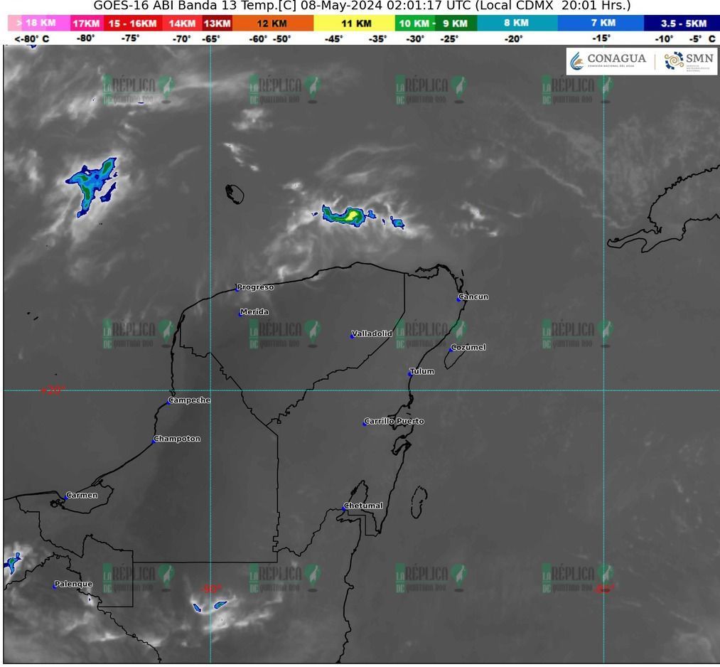 Lluvias aisladas en Quintana Roo