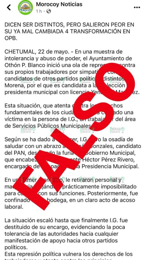 Emite Ayuntamiento del Municipio de Othón P. Blanco comunicado a la opinión pública