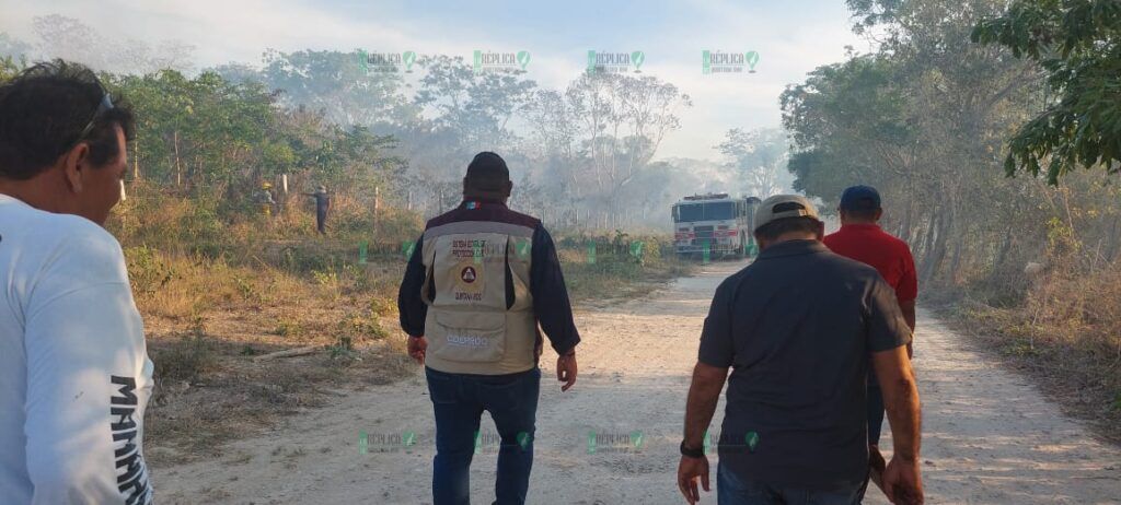 COEPROC y el Cuerpo de Bomberos de Othón P. Blanco atienden incendios en diversos puntos del municipio