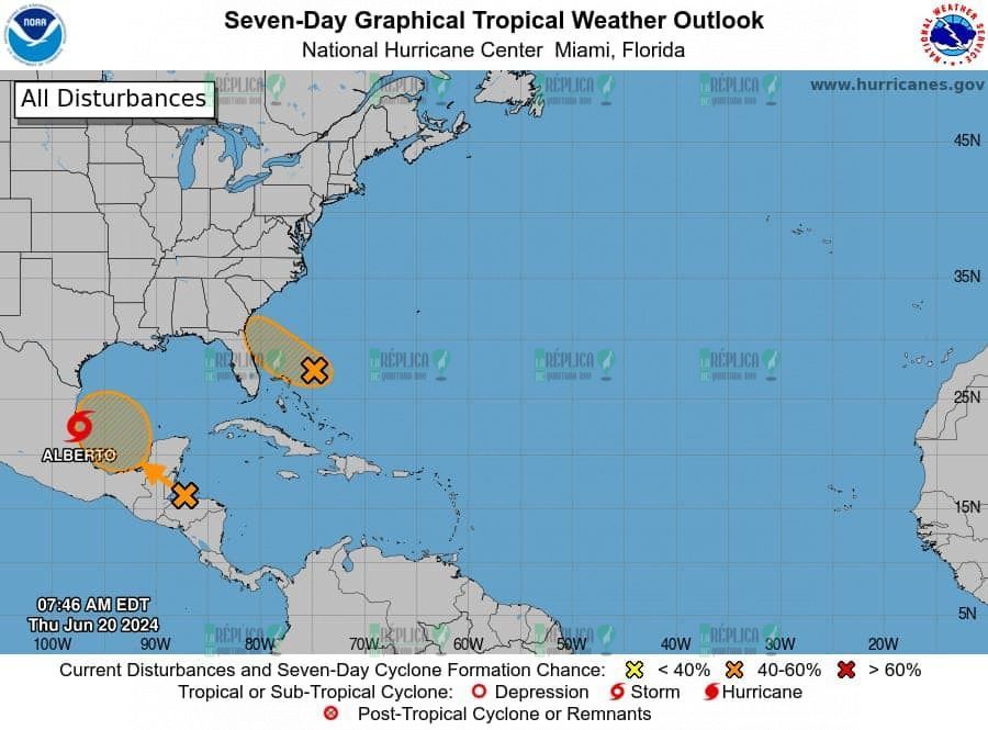 Se crea otra zona de perturbación en el Caribe, con posibilidad de ciclón
