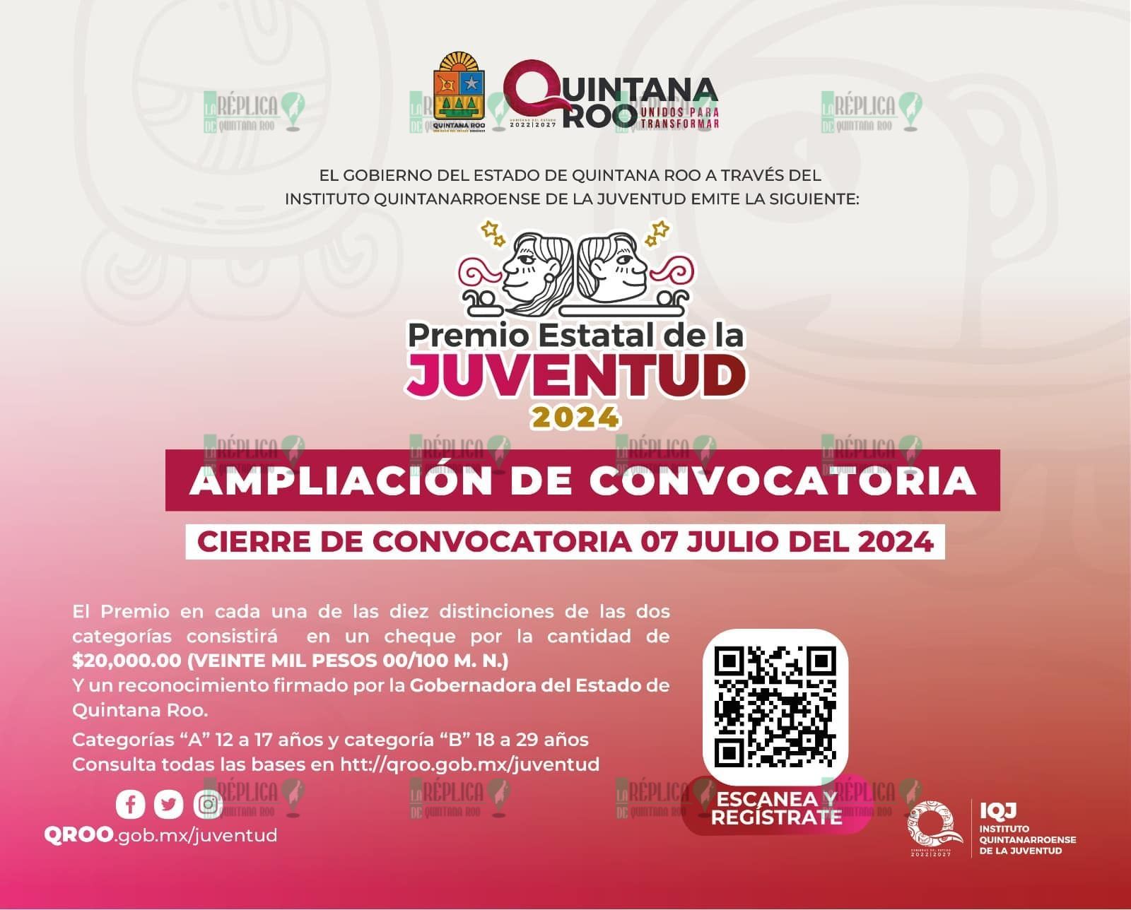IQJ extiende cierre de la Convocatoria del Premio Estatal de la Juventud 2024