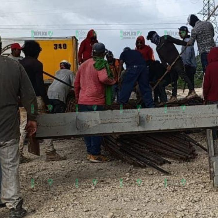 Cae estructura del Tren Maya y lesiona a 2, en Huay Pix