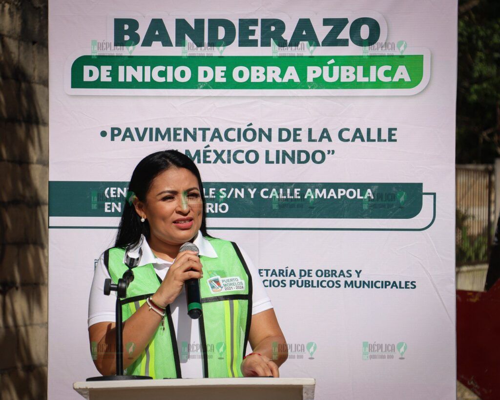 Blanca Merari da el banderazo de inicio de obras de pavimentación en Leona Vicario