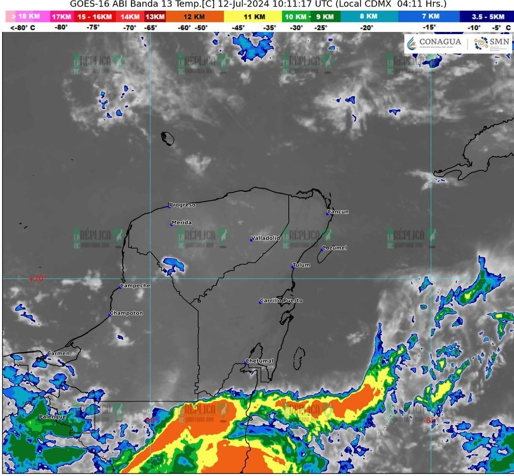 Anuncia SMN intervalos de chubascos para Quintana Roo