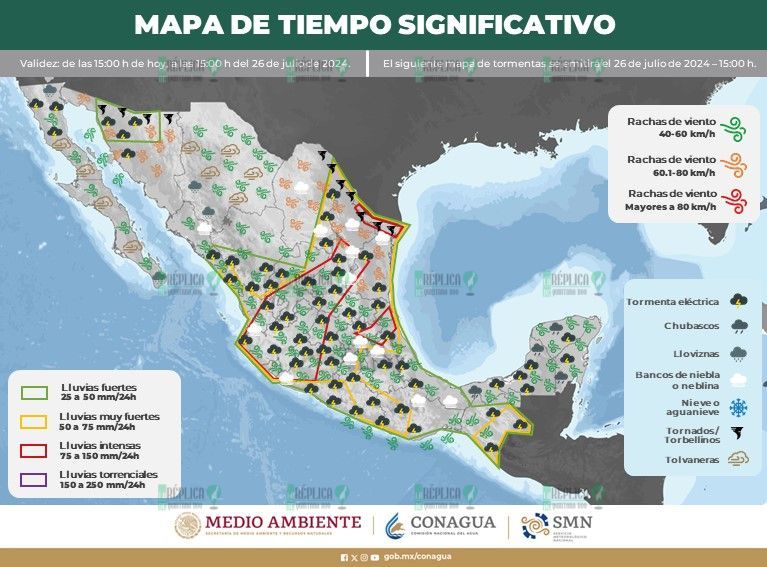Por la presencia de un canal de baja presión sobre el sureste mexicano y la península