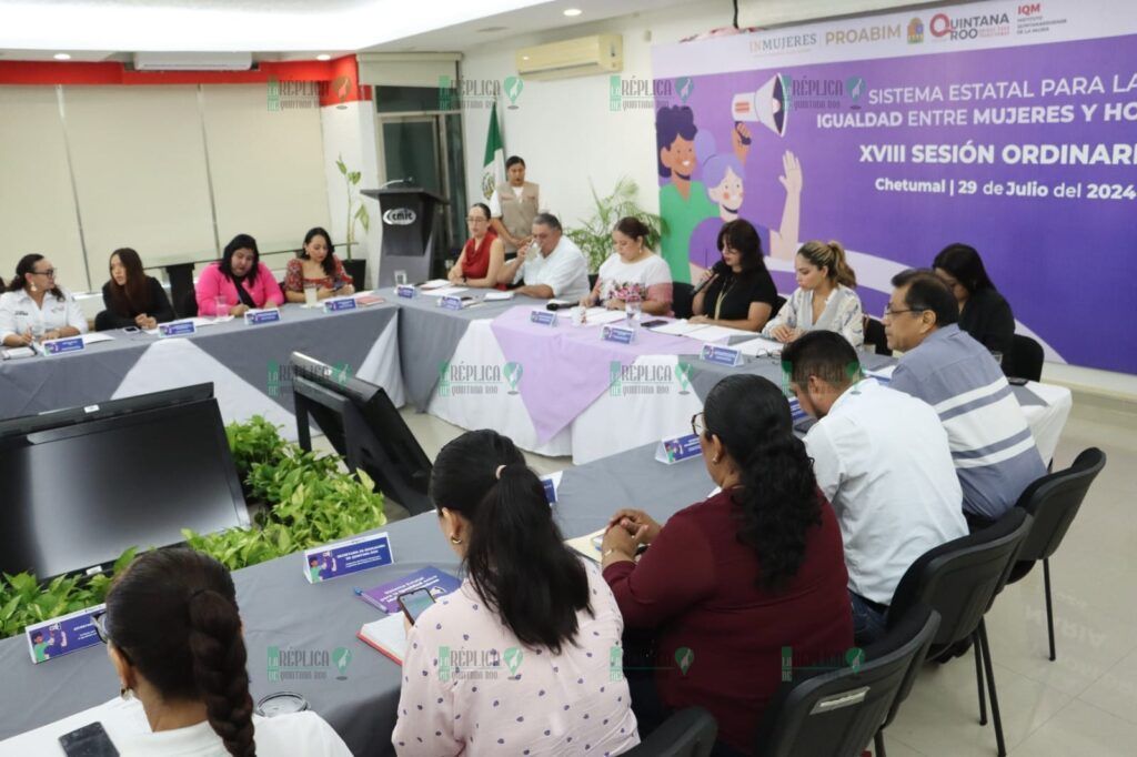 Sesiona el Sistema Estatal para la Igualdad entre Mujeres y Hombres en el Estado de Quintana Roo