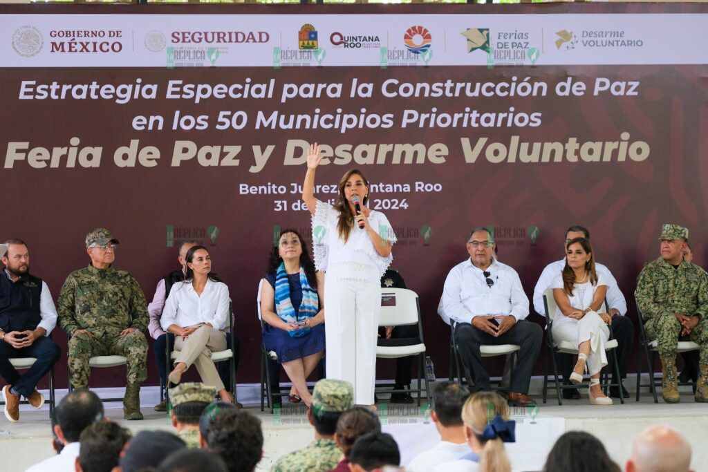 Inaugura Mara Lezama Feria de Paz y Desarme Voluntario en Villas Otoch Paraíso para la Construcción de Paz en Quintana Roo