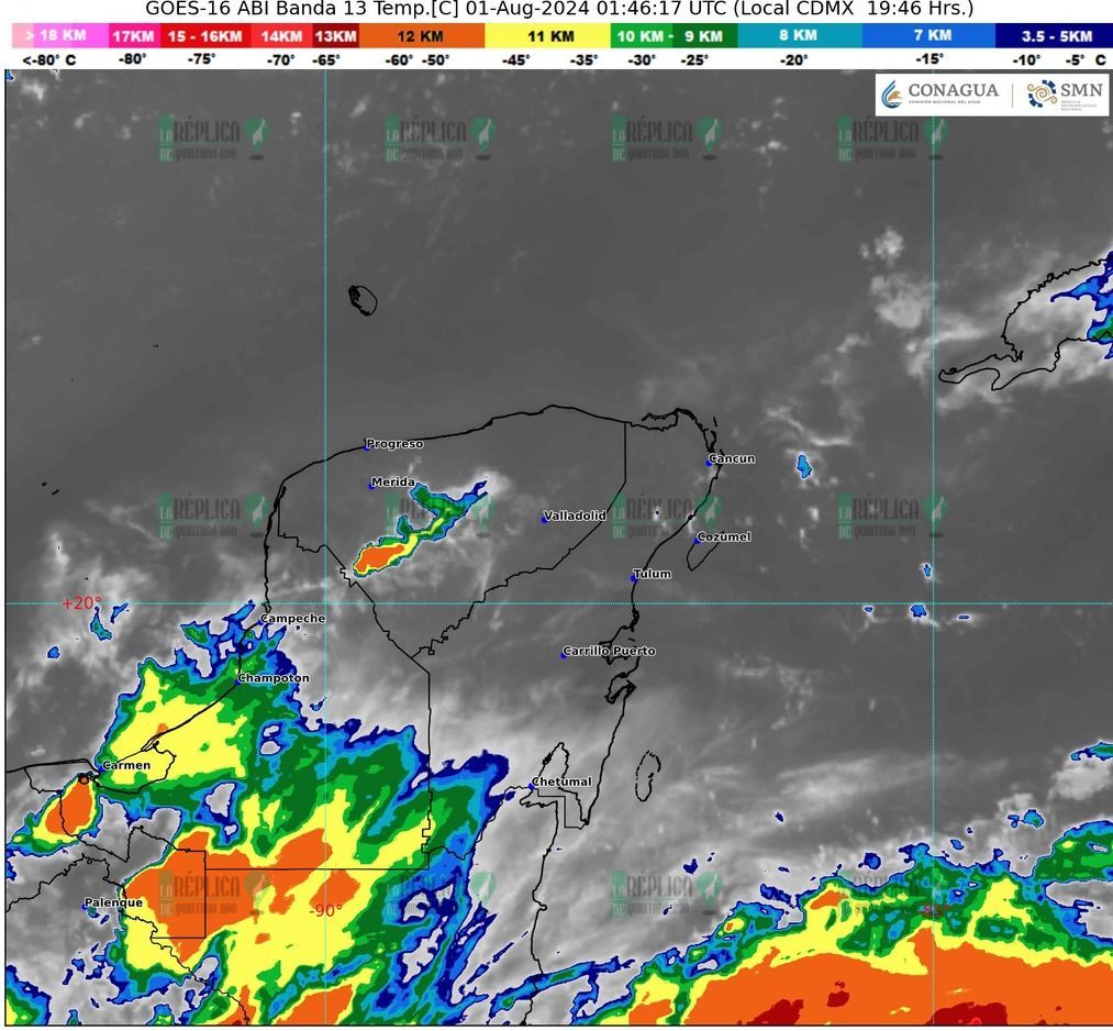 Chubascos en algunas partes de Quintana Roo