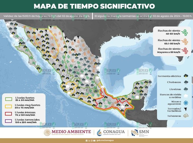 Chubascos para el sur de Quintana Roo