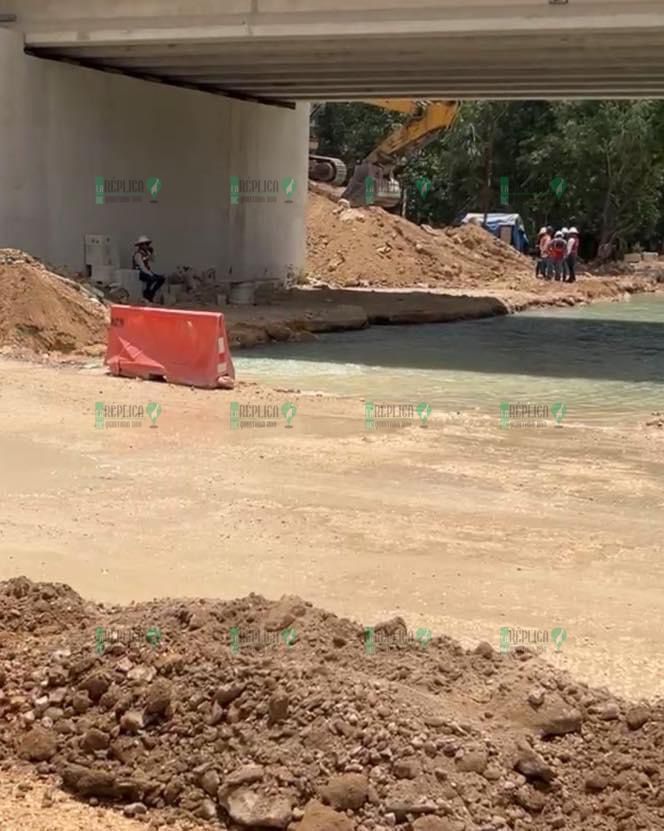 Queda sin agua parte de Playa del Carmen, al romper ICA tubería en obras del Tren Maya