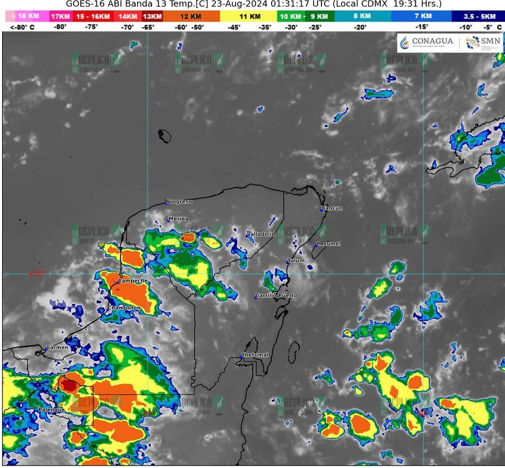 Cielo nublado y algunas lluvias en Quintana Roo