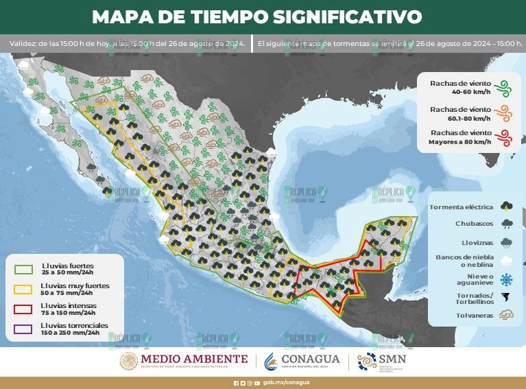 Cielo nublado y lluvias en Quintana Roo