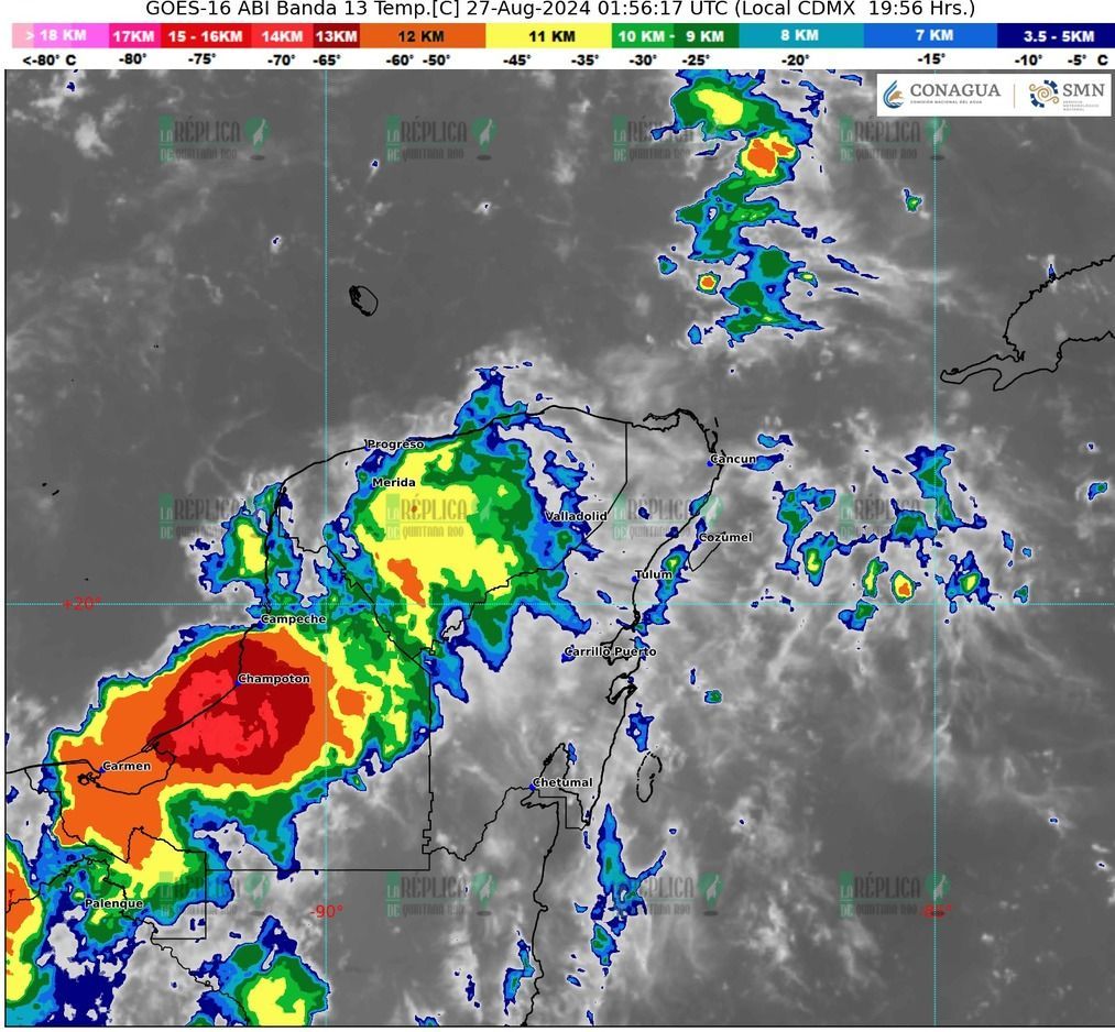 Lluvias puntuales en Quintana Roo