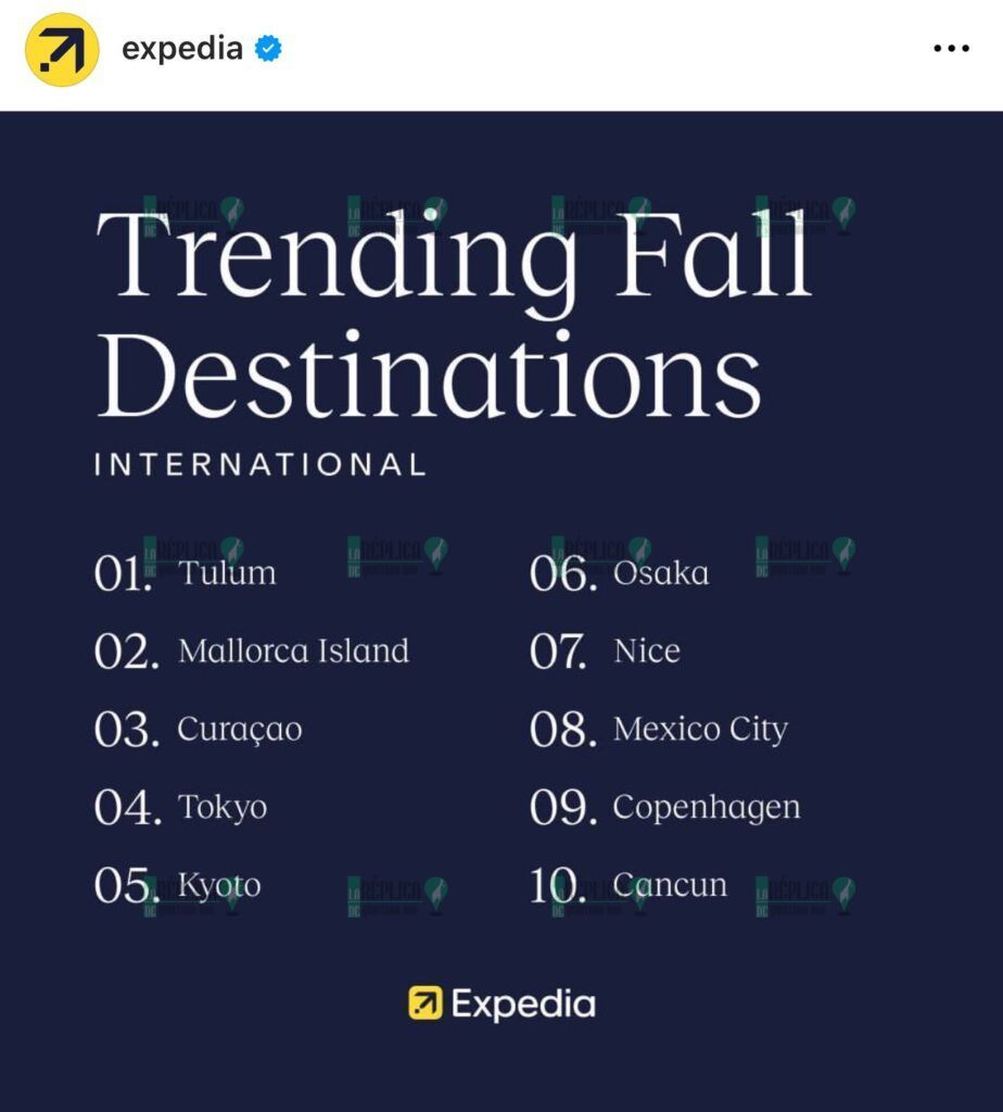 Tulum lidera los principales destinos turísticos de otoño de Expedia para 2024